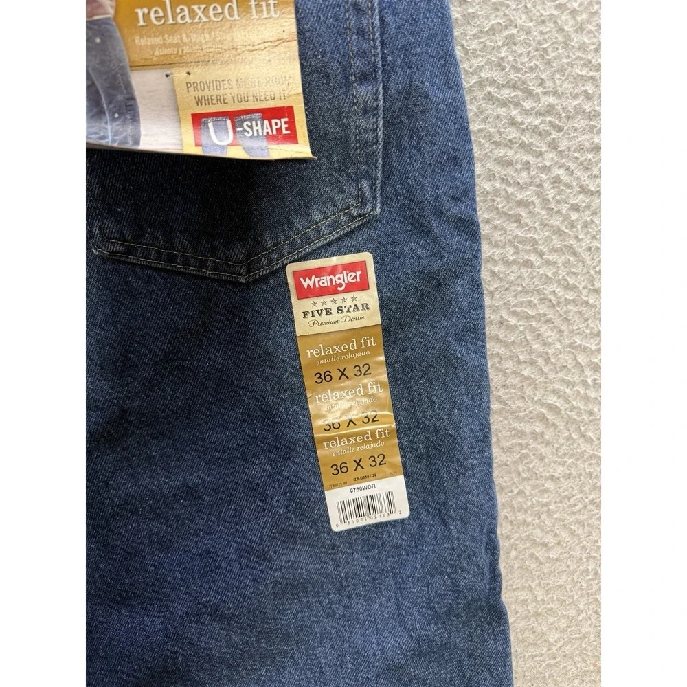 Wrangler Jeans Mens 36x32 Blue Relaxed Fit Workwear Chore Barn Grunge Skater NEW